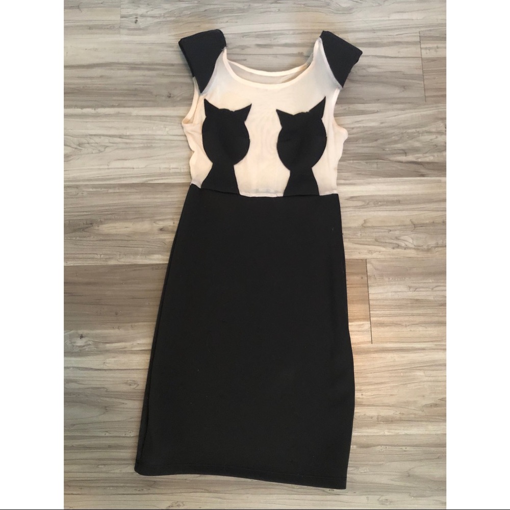 Sexy Cute Black Cat Kitty Bodycon Dress Small